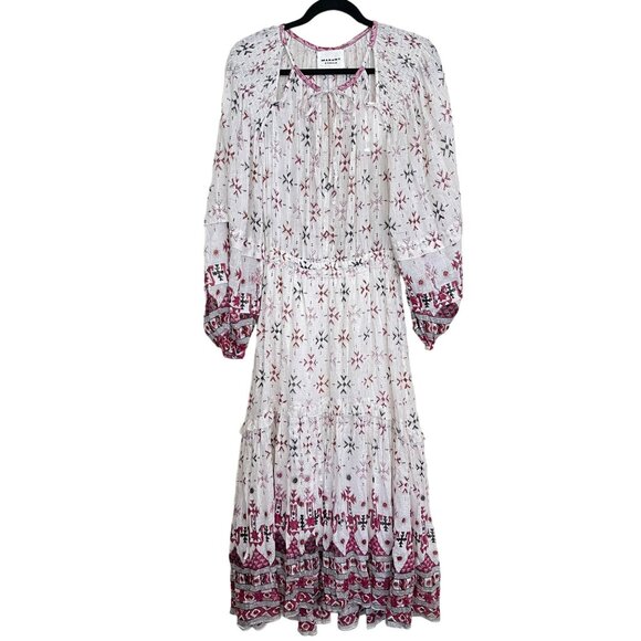 ISABEL MARANT ETOILE $890 Fratela printed cotton voile midi dress NWT Sz 34 US 2 - Picture 4 of 14